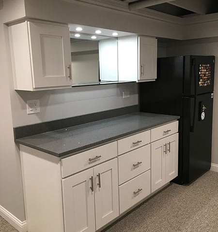 New Kitchen Area in Basement Remodel Schaumburg