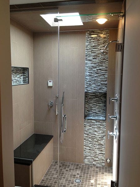 Tile Shower with Bench in Schaumburg