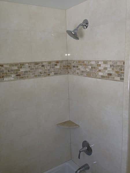 Custom Shower Tile with Decorative Parts in Schaumburg