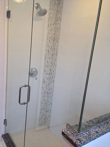 Shower with Glass Door and Custom Tile Schaumburg