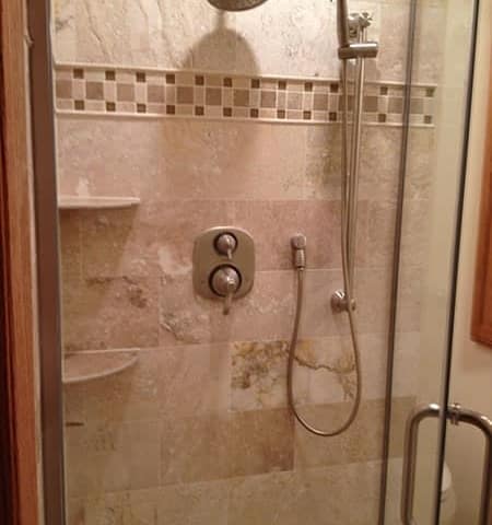 Schaumburg Tile Shower with Shelves
