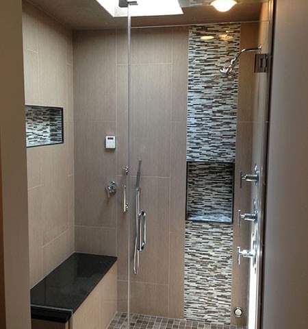 Tile Shower with Bench in Schaumburg