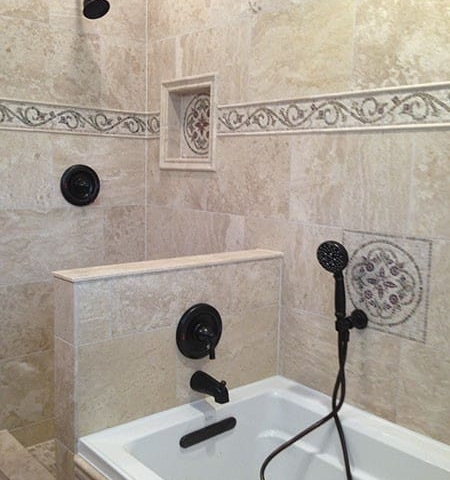 Tile Tub and Shower Combo Schaumburg