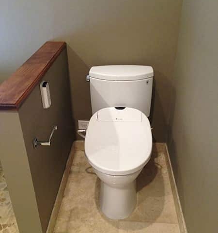 Half Wall with Toilet Bath Remodel Schaumburg
