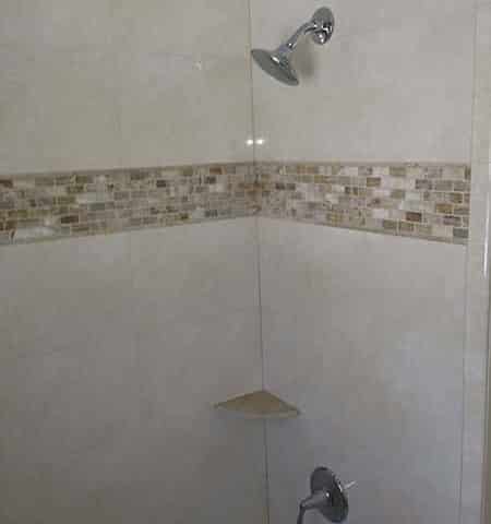 Custom Shower Tile with Decorative Parts in Schaumburg