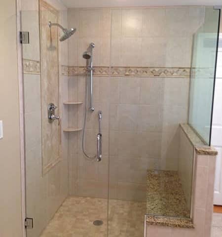 Schaumburg Designed Custom Tile Shower with Seat