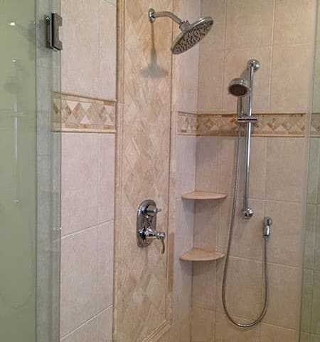 Tiled Shower with New Fixtures Schaumburg