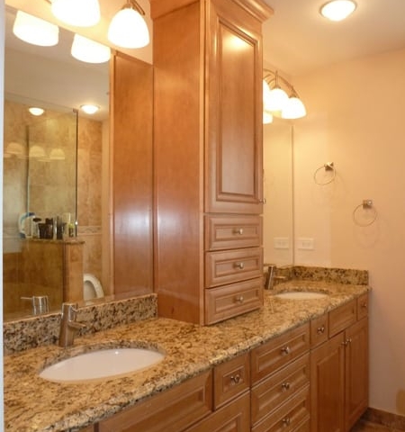 Schaumburg Two Sink Vanity and Countertop Bath