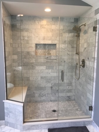 Gray Tile Shower in Schaumburg