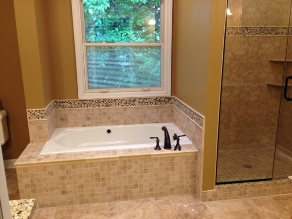 Tiled Bathtub Surround in Schaumburg