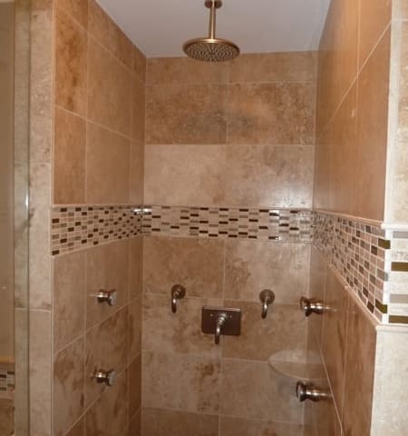 Light Brown Custom Tile Shower in Schaumburg