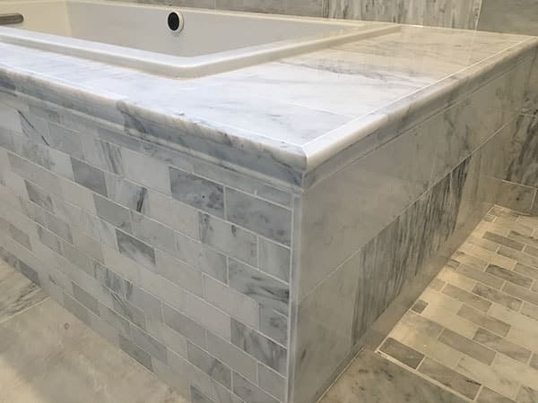 Marble Tile Bathtub Surround in Schaumburg
