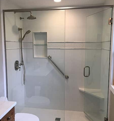Clean White Tile Shower Schaumburg