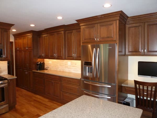 Medium Brown Wood Cabinets in Kitchen Remodel Schaumburg