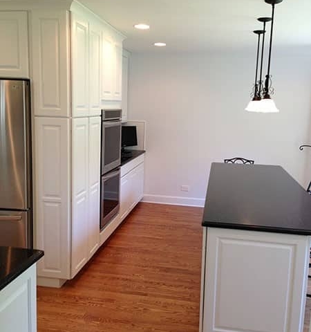 White Kitchen Cabinets and Dark Countertops Schaumburg